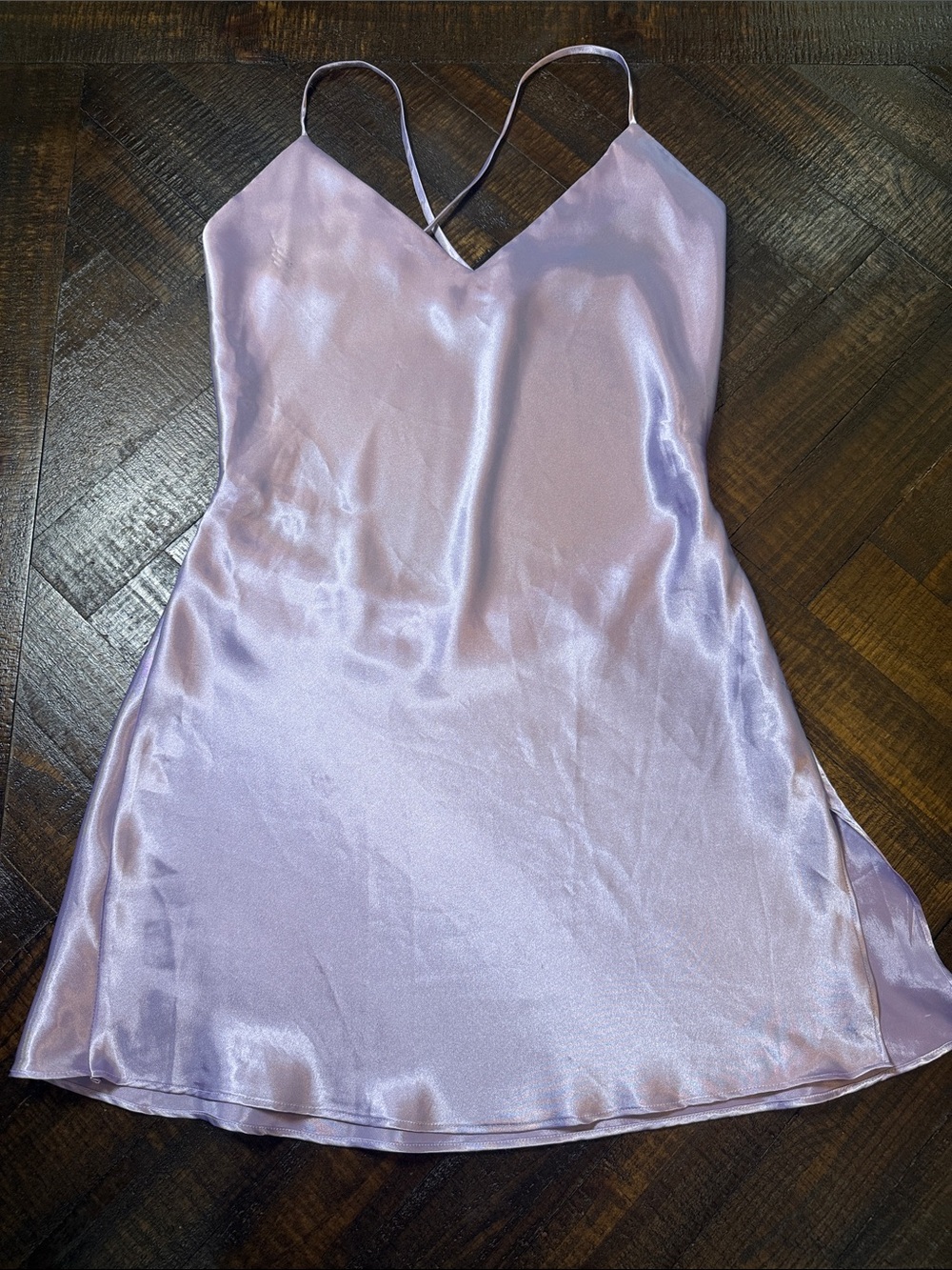 Y2K Victoria’s Secret Lilac Satin Open Back Slip Dress S - Picture 4 of 7